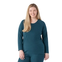 Smartwool Women's Plus Size Classic Thermal Merino Base Layer Crew Boxed Front_Flat
