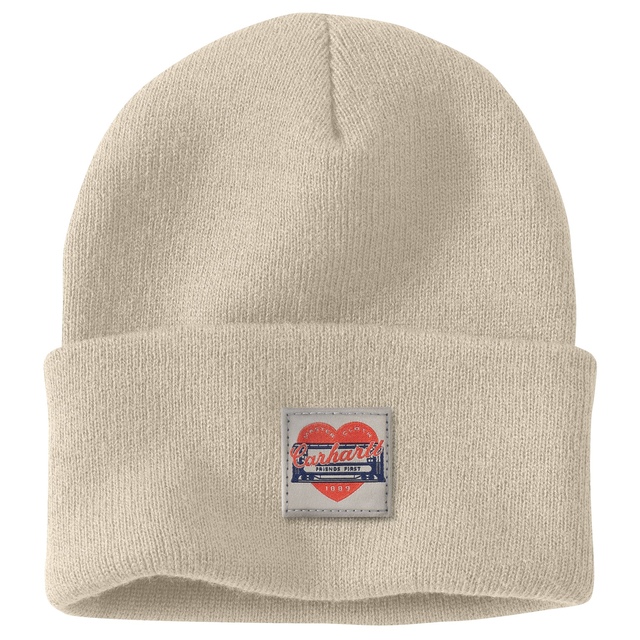 Carhartt Women's Hart Patch Knit Beanie Front_Flat