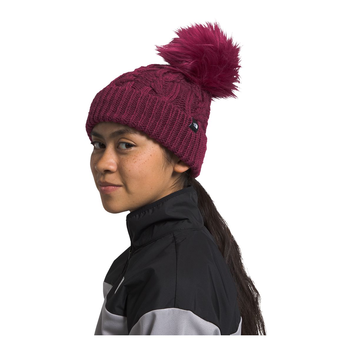 North face oh mega fur pom clearance beanie