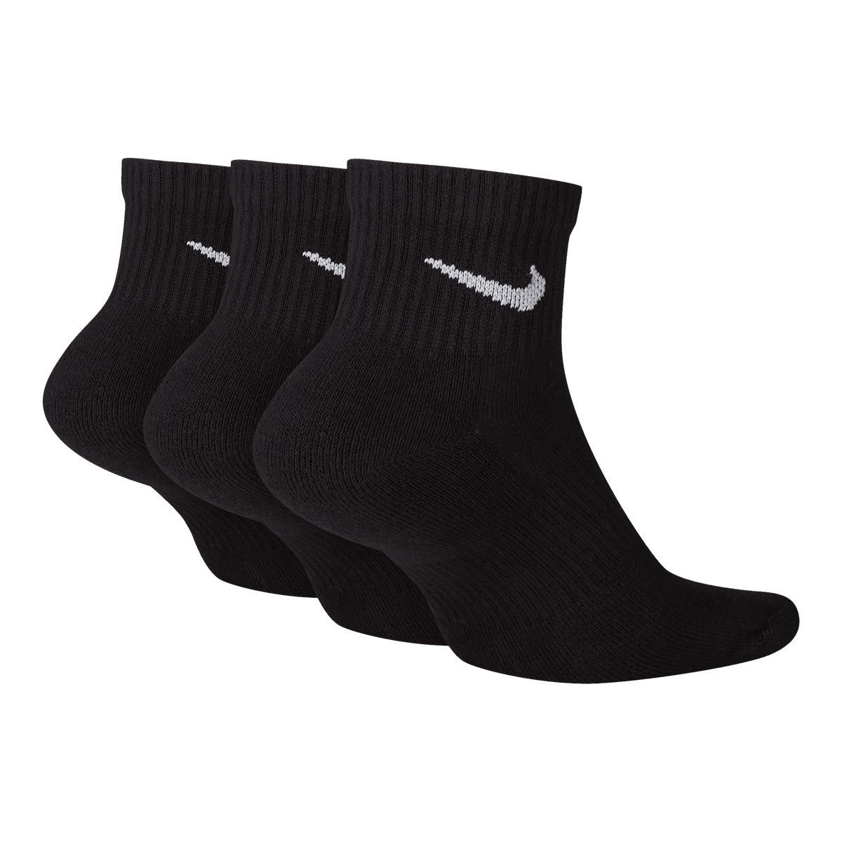 Nike Everyday Plus Quarter Socks, Breathable, 3-Pack