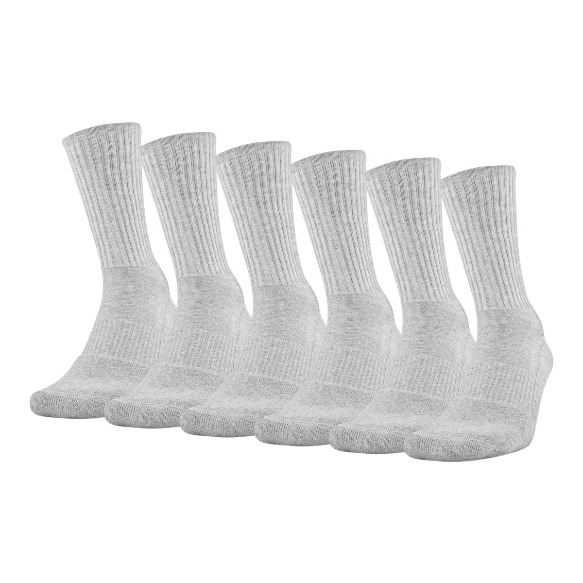 Under Armour Men's Charged Cotton 2.0 Crew Socks - 6 Pack