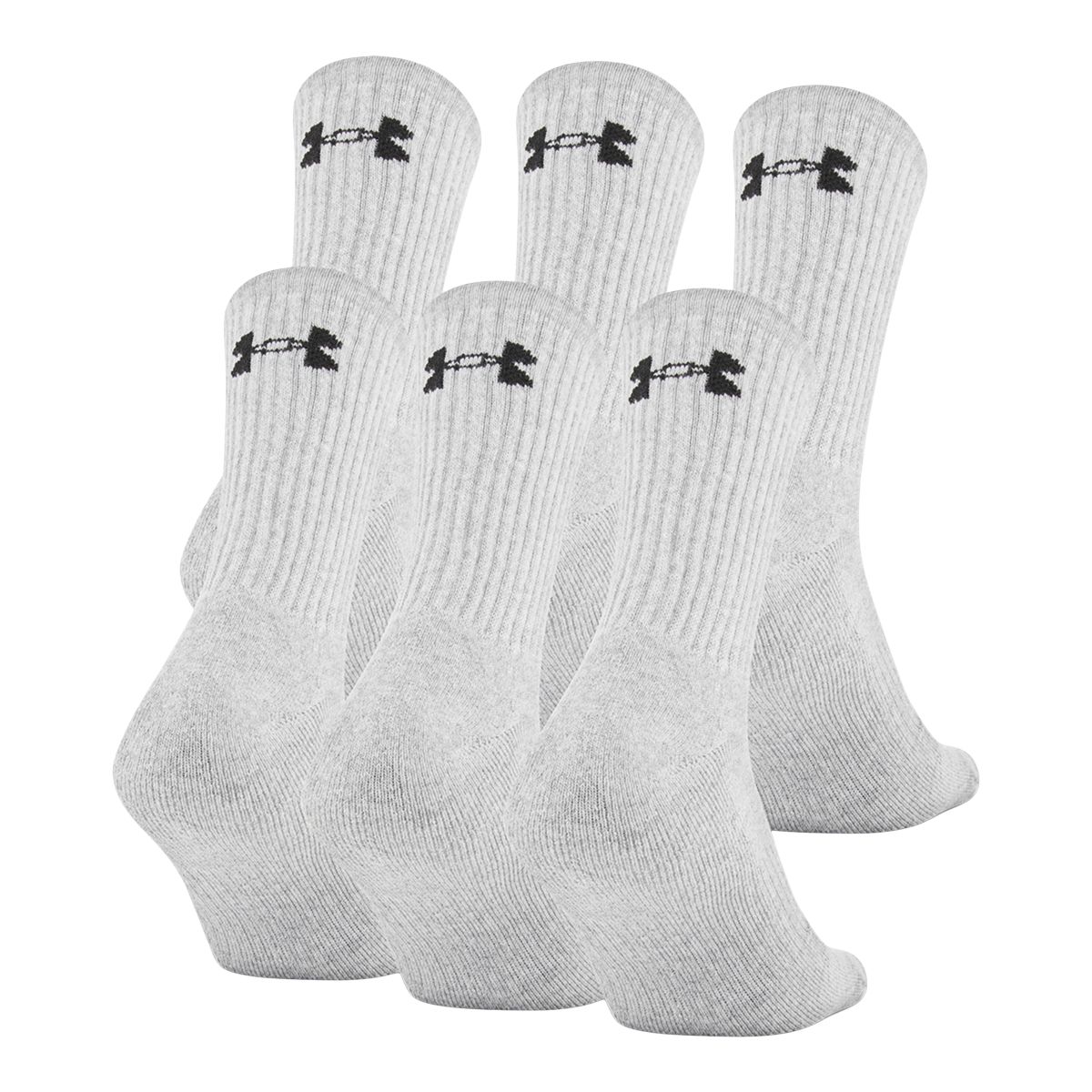 Under Armour Men's Charged Cotton 2.0 Crew Socks - 6 Pack