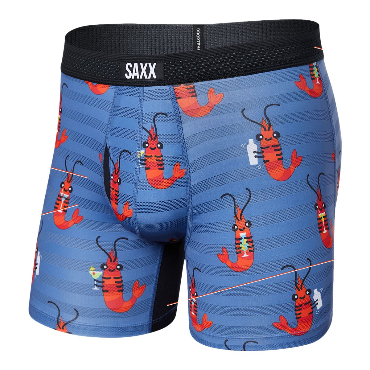 Saxx Droptemp Hotshot Stripe Men's Boxer Brief  Workout Underwear Quick-Dry