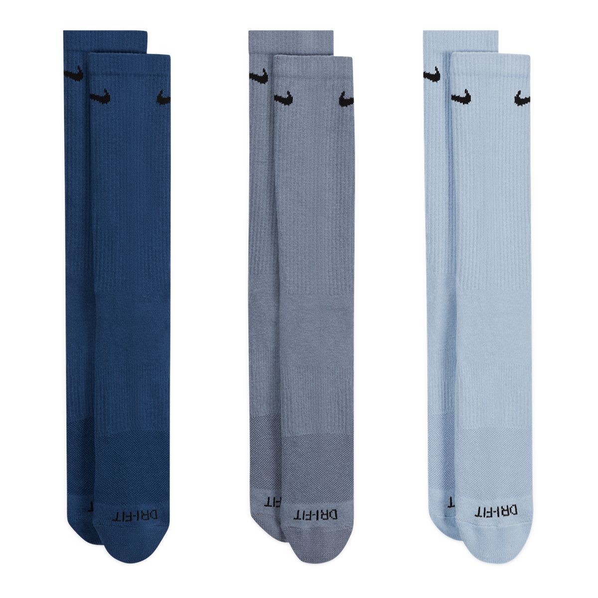 Nike Men's Everyday Plus Essential Crew Socks, Cushioned, 3-Pack