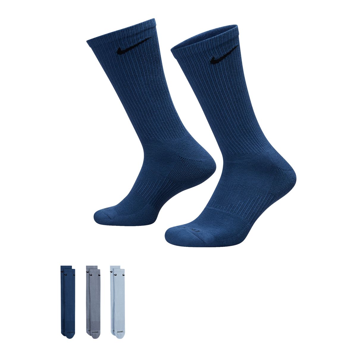 Nike Men's Everyday Plus Essential Crew Socks, Cushioned, 3-Pack