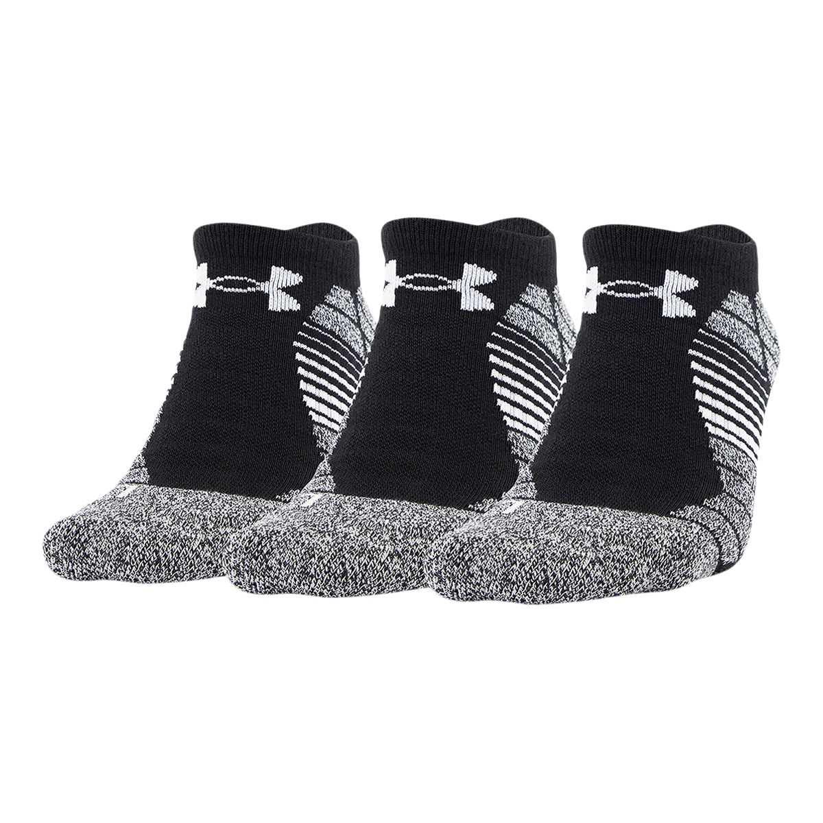 UNDER ARMOUR PERFORMANCE TECH NO SHOW SOCKS – 3 PACK – WHITE