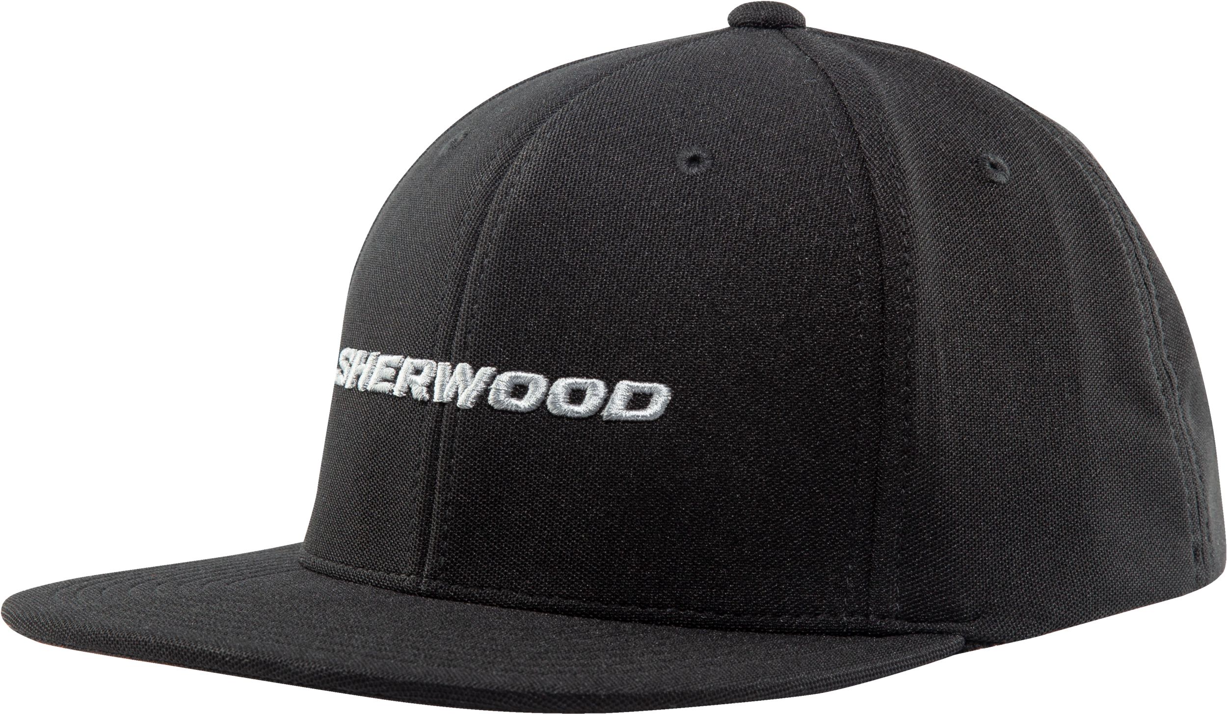 Sherwood Men's Flat Brim Flexfit Hat Front_Three_Fourths_Angled_Left