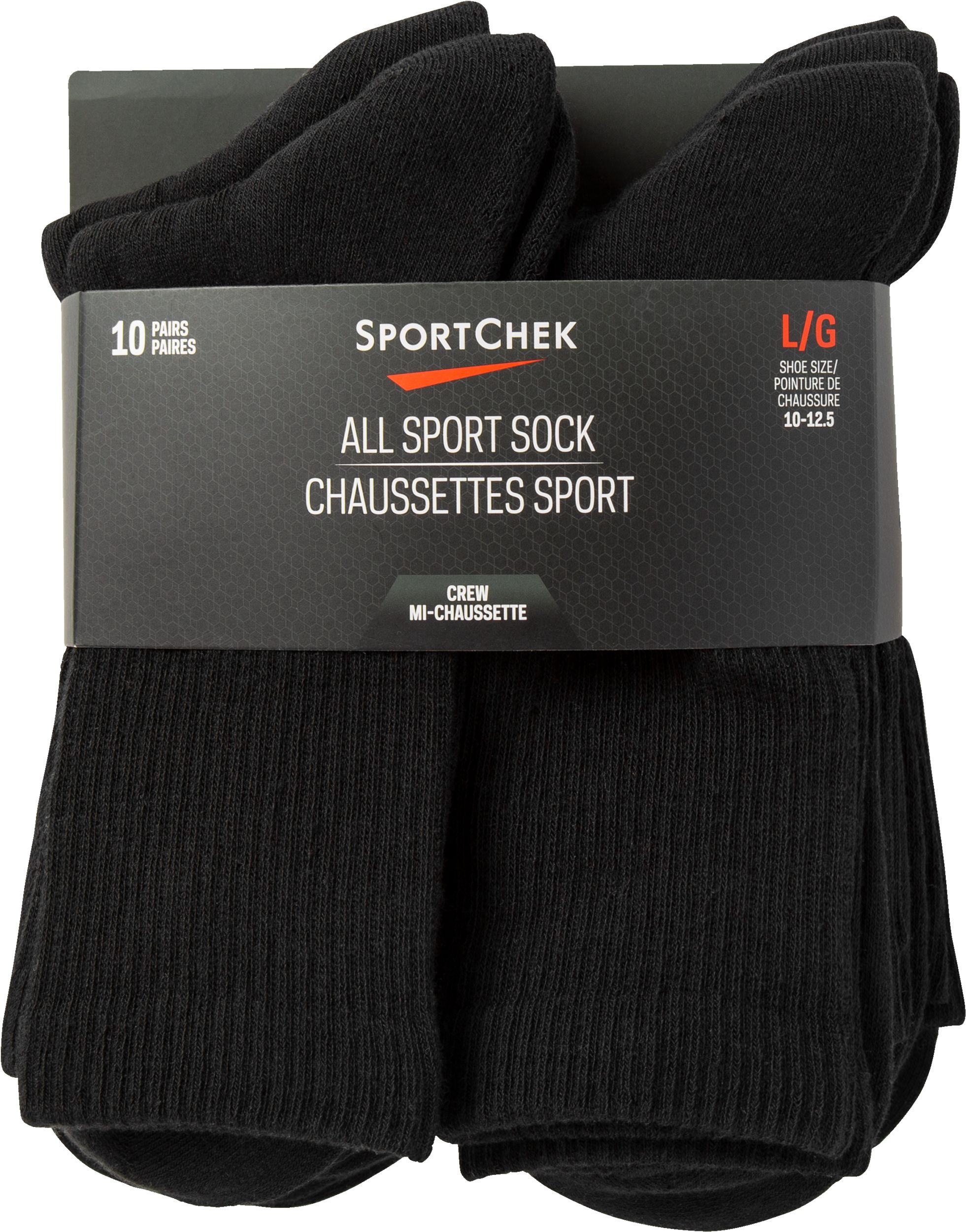 Sport Chek Men's All Sport Crew Socks, Arch Support, 10Pack Sportchek