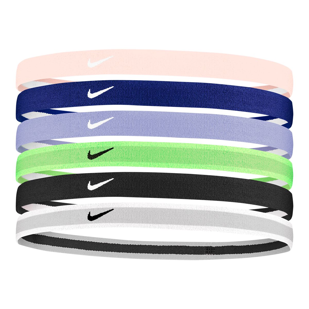Nike Girls' Swoosh Sport Headband - 6 Pack Front_Angled_Left