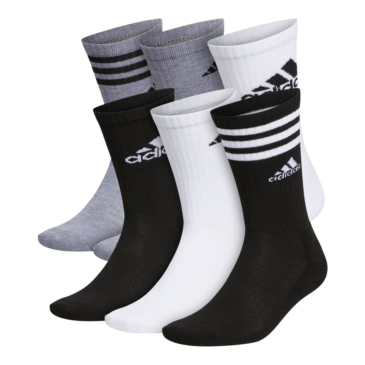 adidas Men’s Graphic Cushion Crew Socks - 6 pk