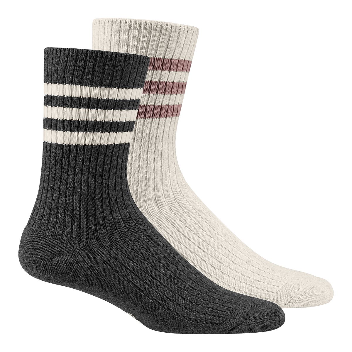 adidas Men's 3-Stripe Lounge Crew Socks - 2 Pack