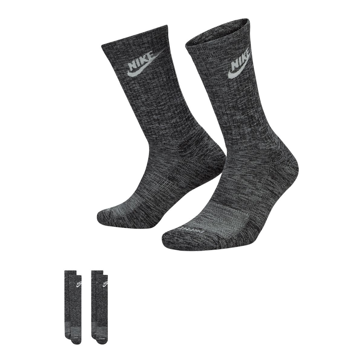 Nike Men's Everyday Plus Cushioned Futura Crew Socks - 2 Pack