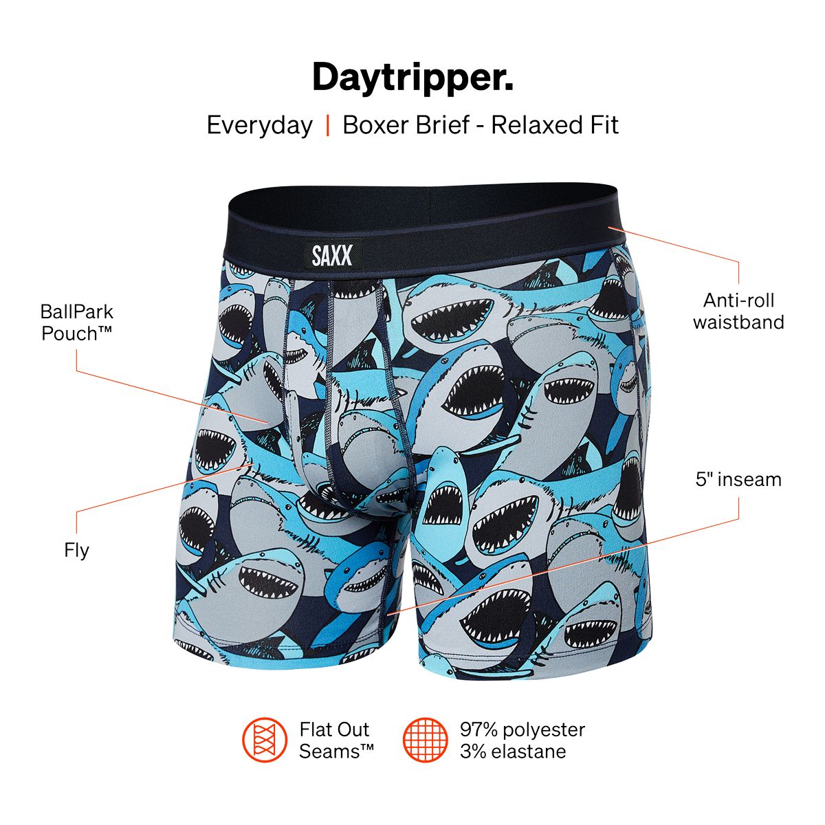 SAXX Men's Daytripper BallPark Pouch Boxer Briefs