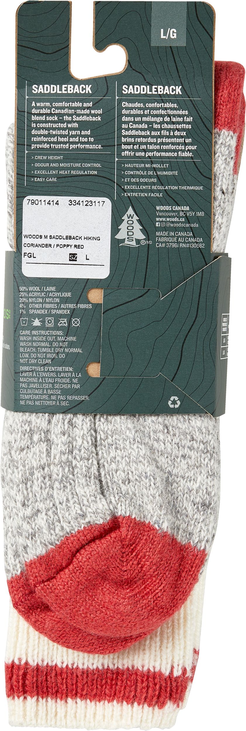 Woods Men's Saddleback Hiking Crew Socks 2pk