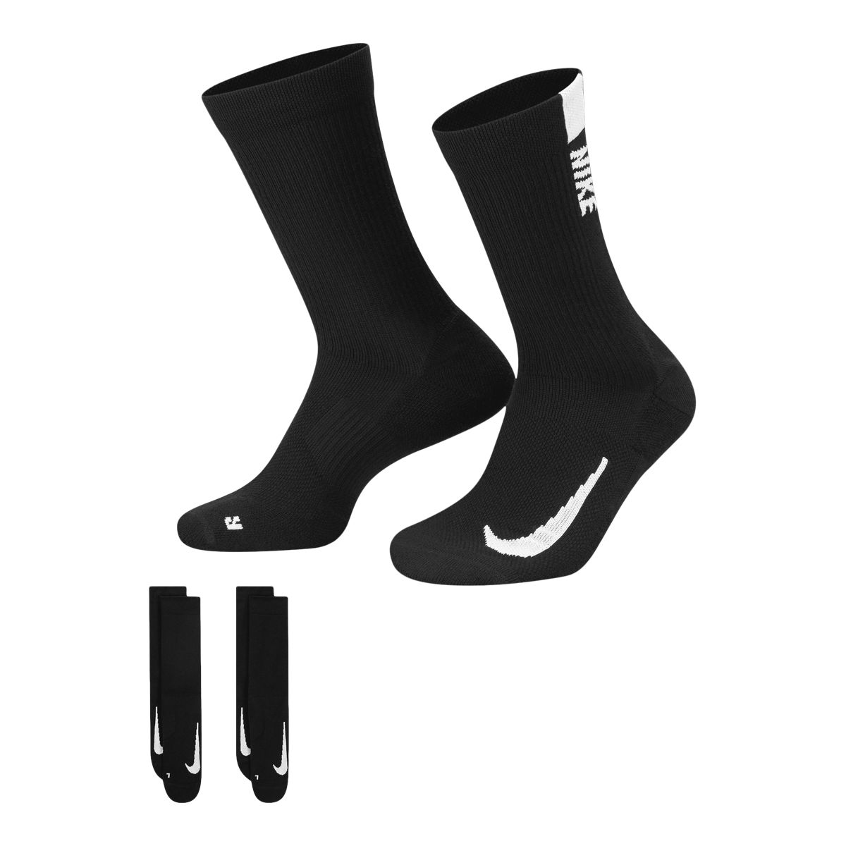Nike Men's Run Multiplier Crew Socks, Moisture-Wicking, 2-Pack