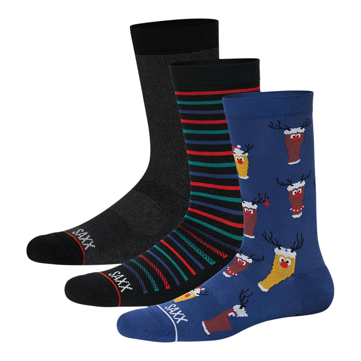 Saxx Men's Holiday Gift Box Crew Socks - 3 Pack