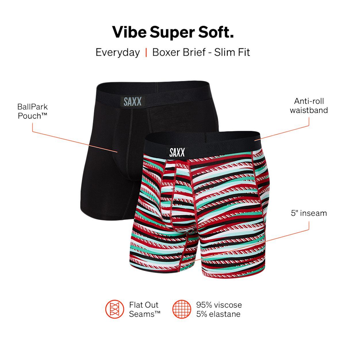 SAXX Men's Vibe Boxer Briefs