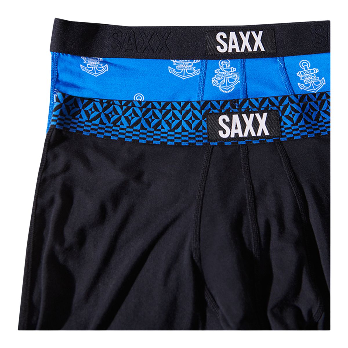 SAXX Vibe 2 Pack Stretch Boxer Briefs - Men's Boxers in Vitamin Sea Black  Remix