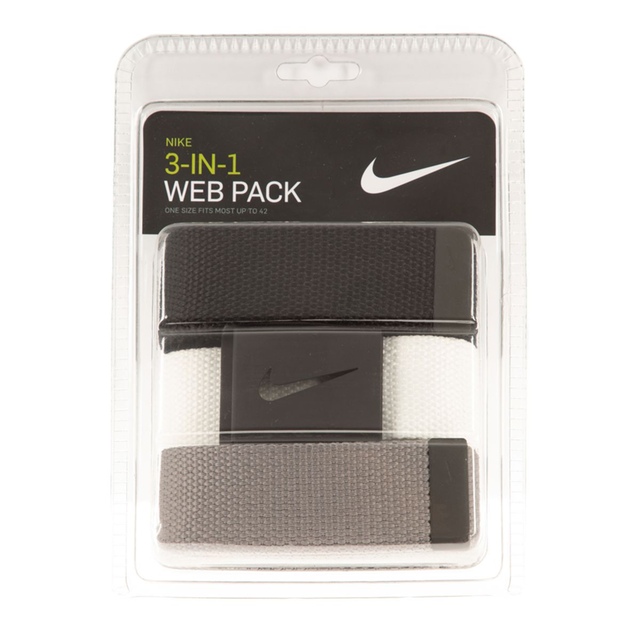Nike Men's Golf Web Belt - 3 Pack Front_Flat