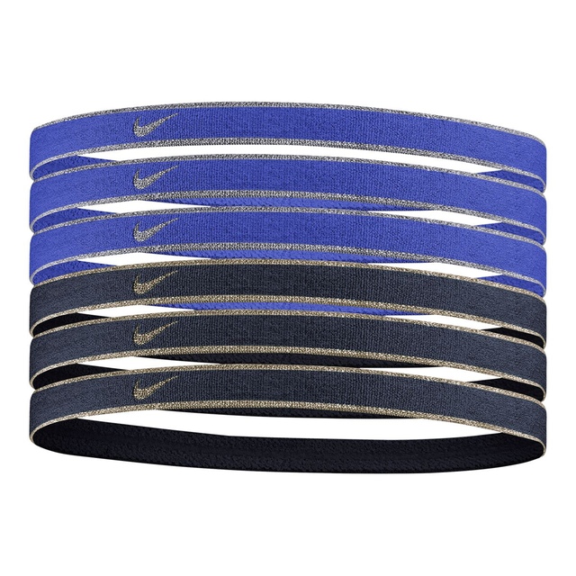 Nike Swoosh Sport Metallic Hairband - 6 Pack Front_Angled_Left