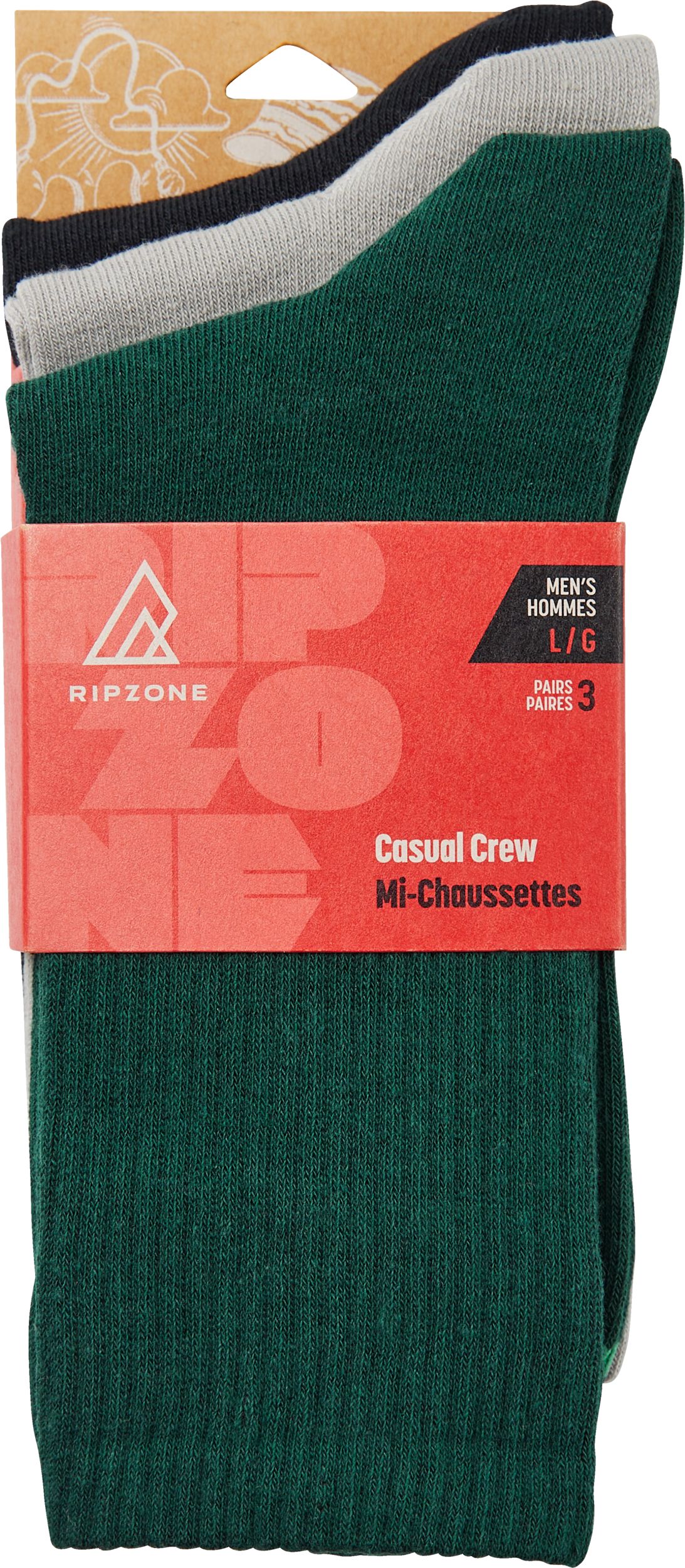Ripzone Men's Tropical Crew Socks - 3 pk