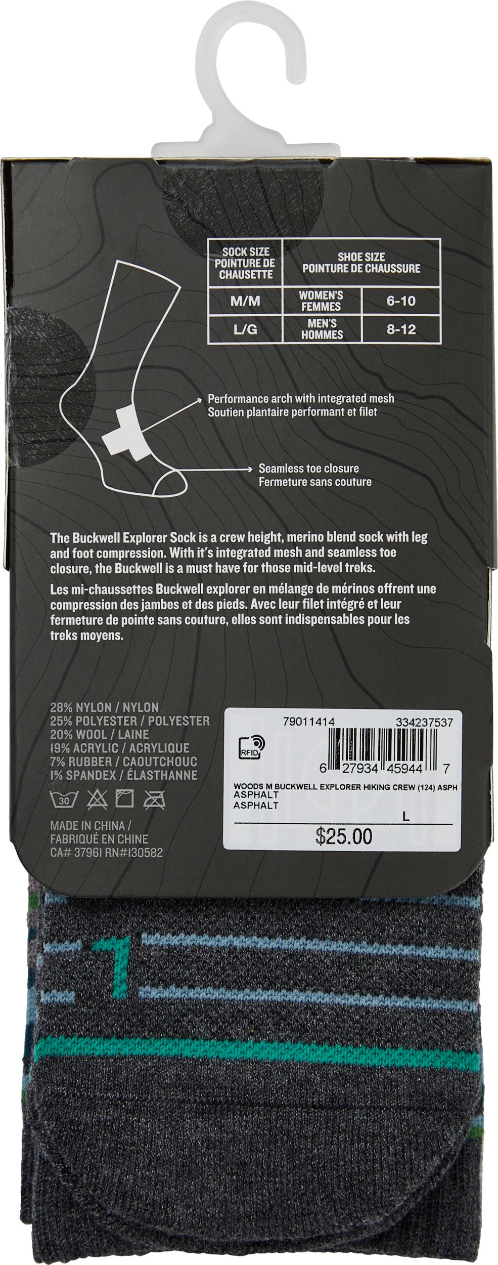 Woods Men's Buckwell Explorer Crew Socks