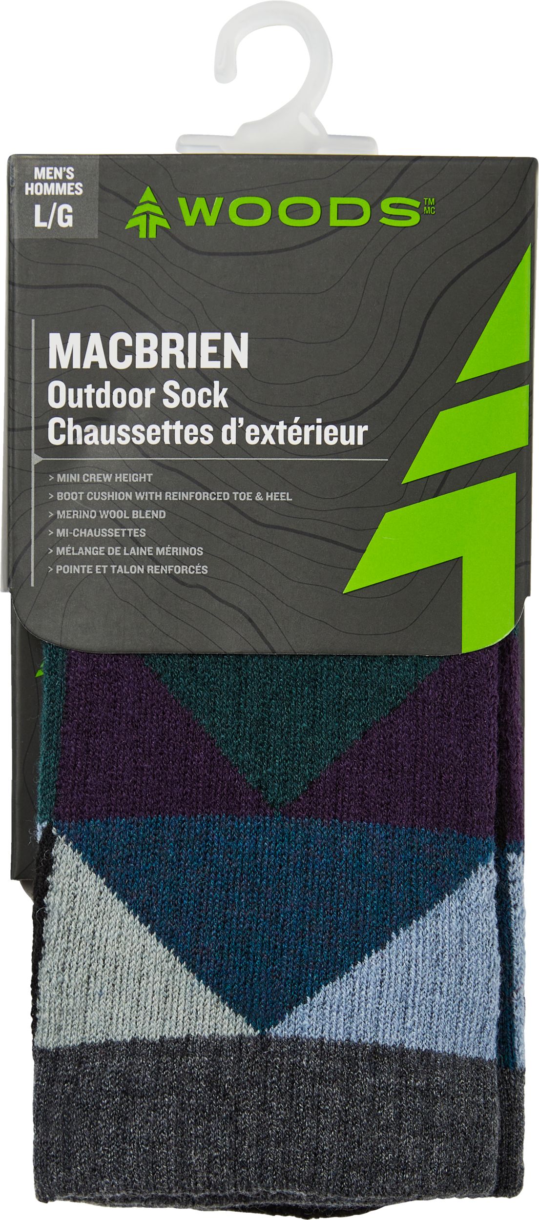 Woods Men's Macbrien Outdoor Hiking Quarter Socks