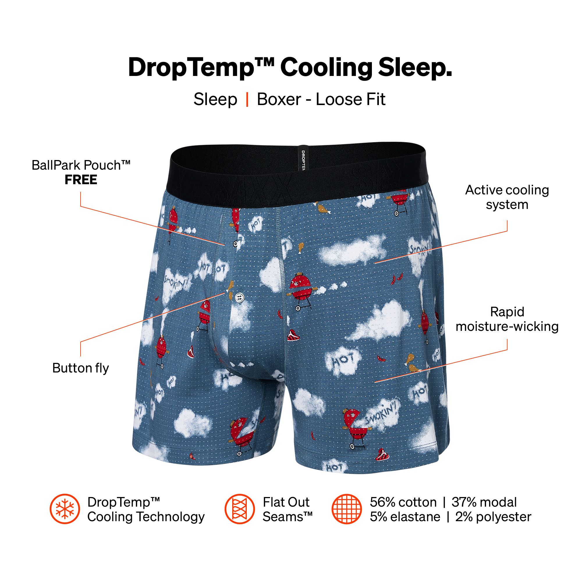 Saxx Dr Men's Droptemp Cooling Boxer Shorts Front_Angled_Left