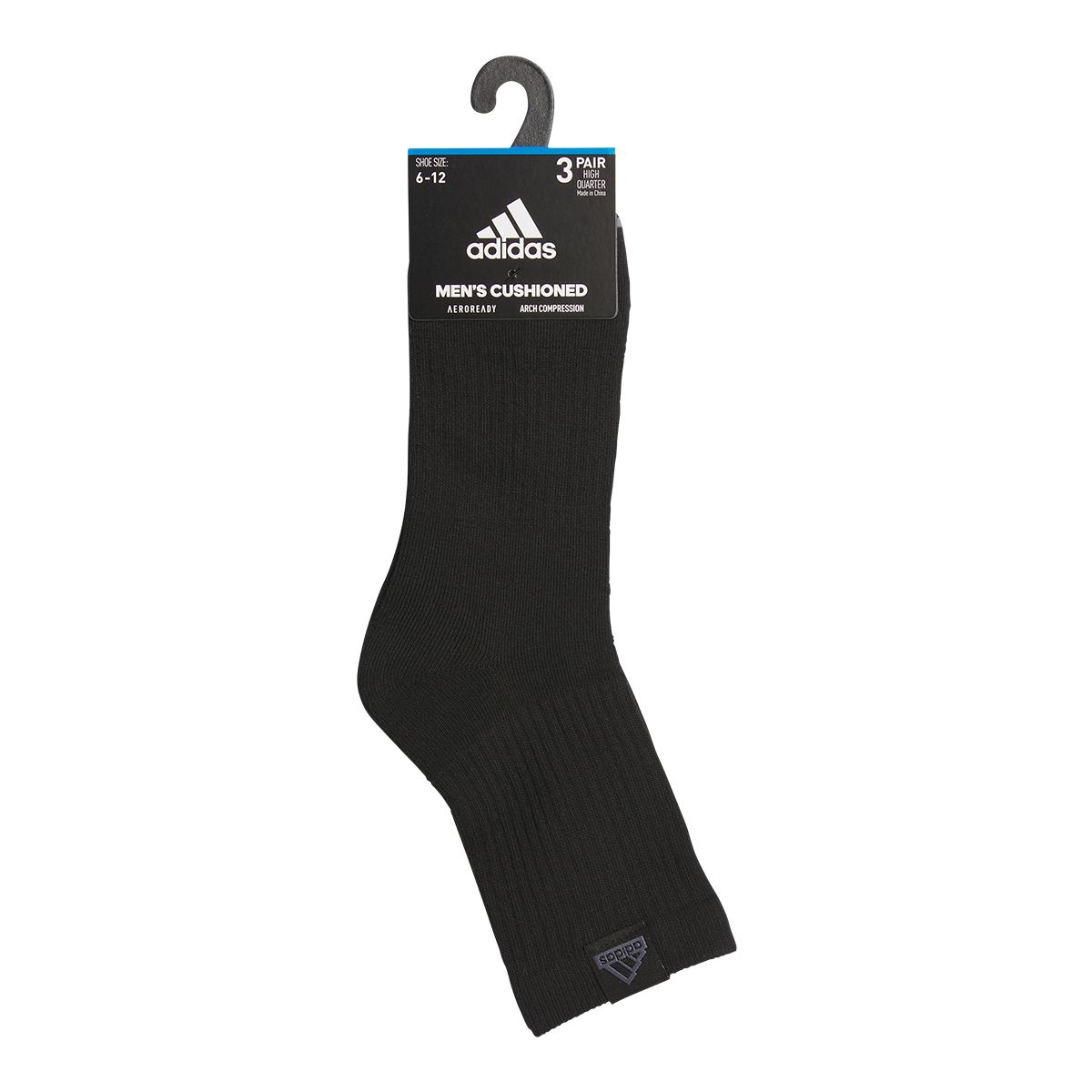 adidas Men's Sport Cushioned 2.0 High Quarter Socks - 3 Pack