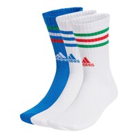 adidas Unisex Sportswear 3-Stripe Cushioned Crew Socks - 3 Pack Front_Angled_Left
