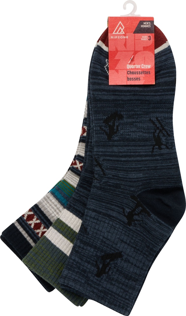 Ripzone Men's Apres Ski Crew Socks - 3pk