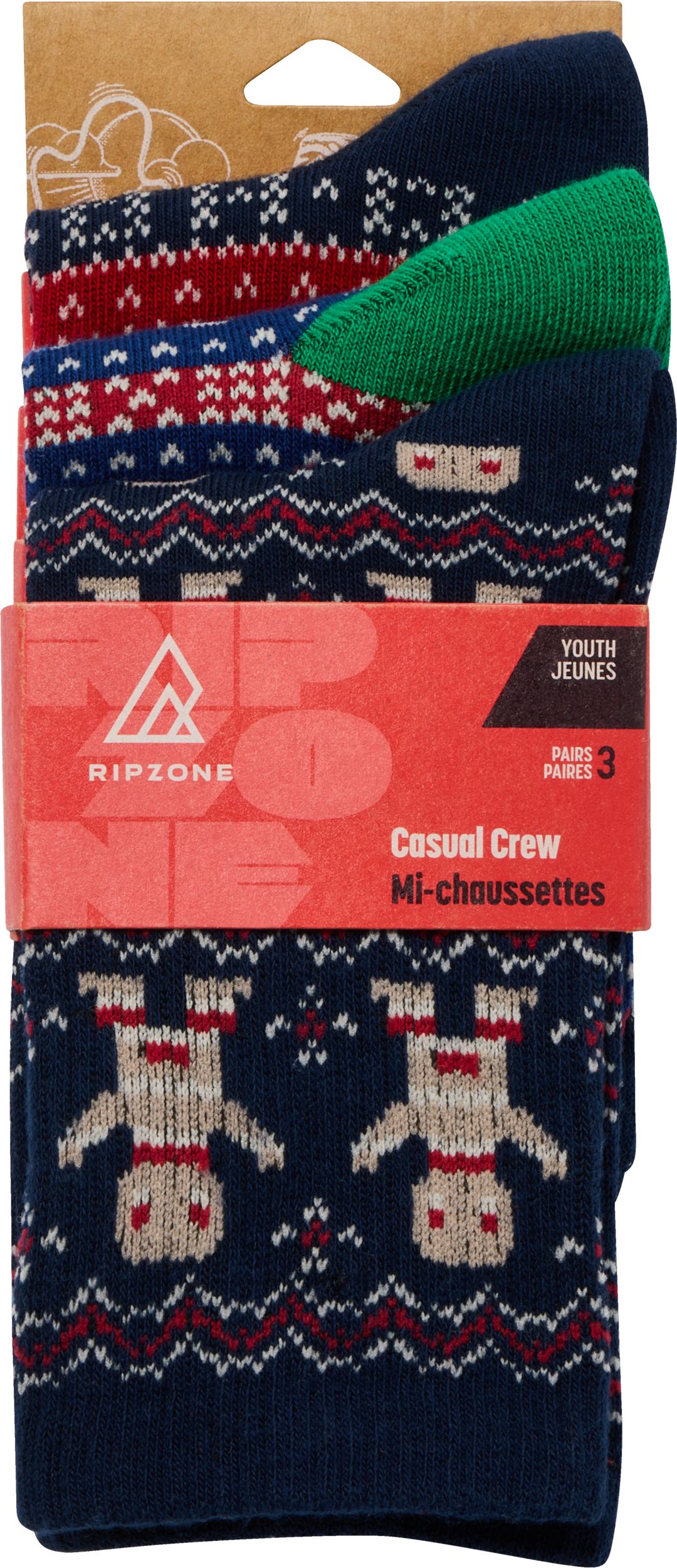 Ripzone Boys' Holiday Crew Socks - 3 Pack
