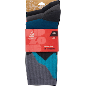 Ripzone Men's Groovy Blocks Crew Socks - 3pk