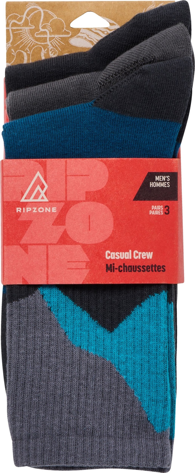 Ripzone Men's Groovy Blocks Crew Socks - 3pk