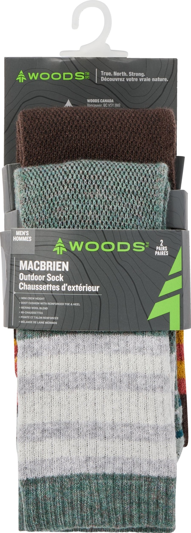 Woods Men's Macbrien Hiking Quarter Socks - 2pk