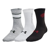 Under Armour Men's Essential Novelty Medium Crew Socks - 3 Pack Front_Three_Fourths_Angled_Left