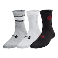Under Armour Men's Essential Novelty Medium Crew Socks - 3 Pack Front_Three_Fourths_Angled_Left