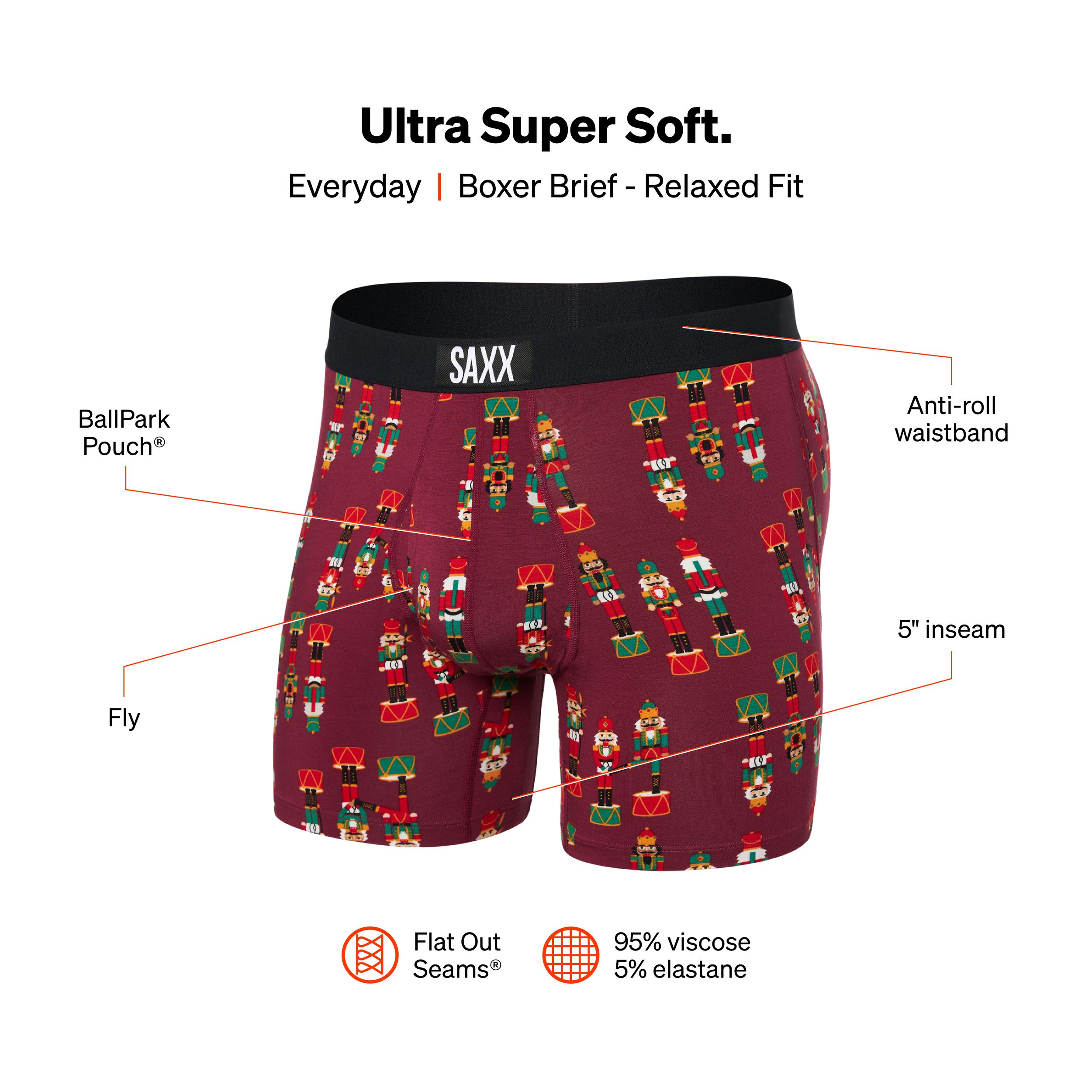 SAXX Men's Ultra Holiday Boxer Brief with Fly