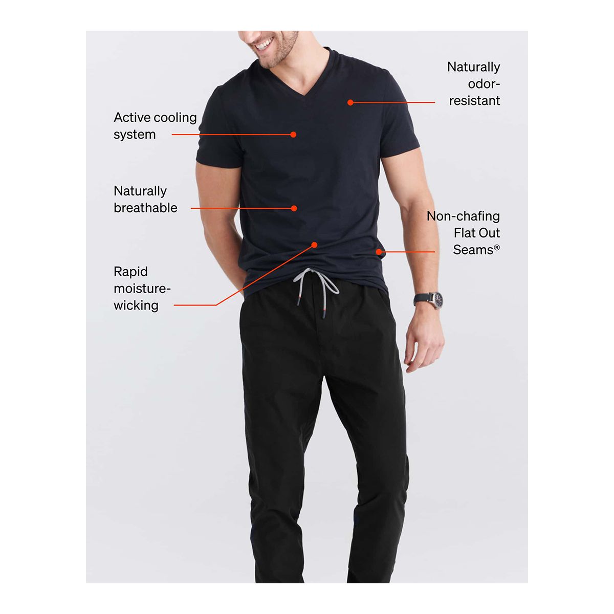 SAXX Men's DropTemp™ Cooling Cotton V-Neck Top