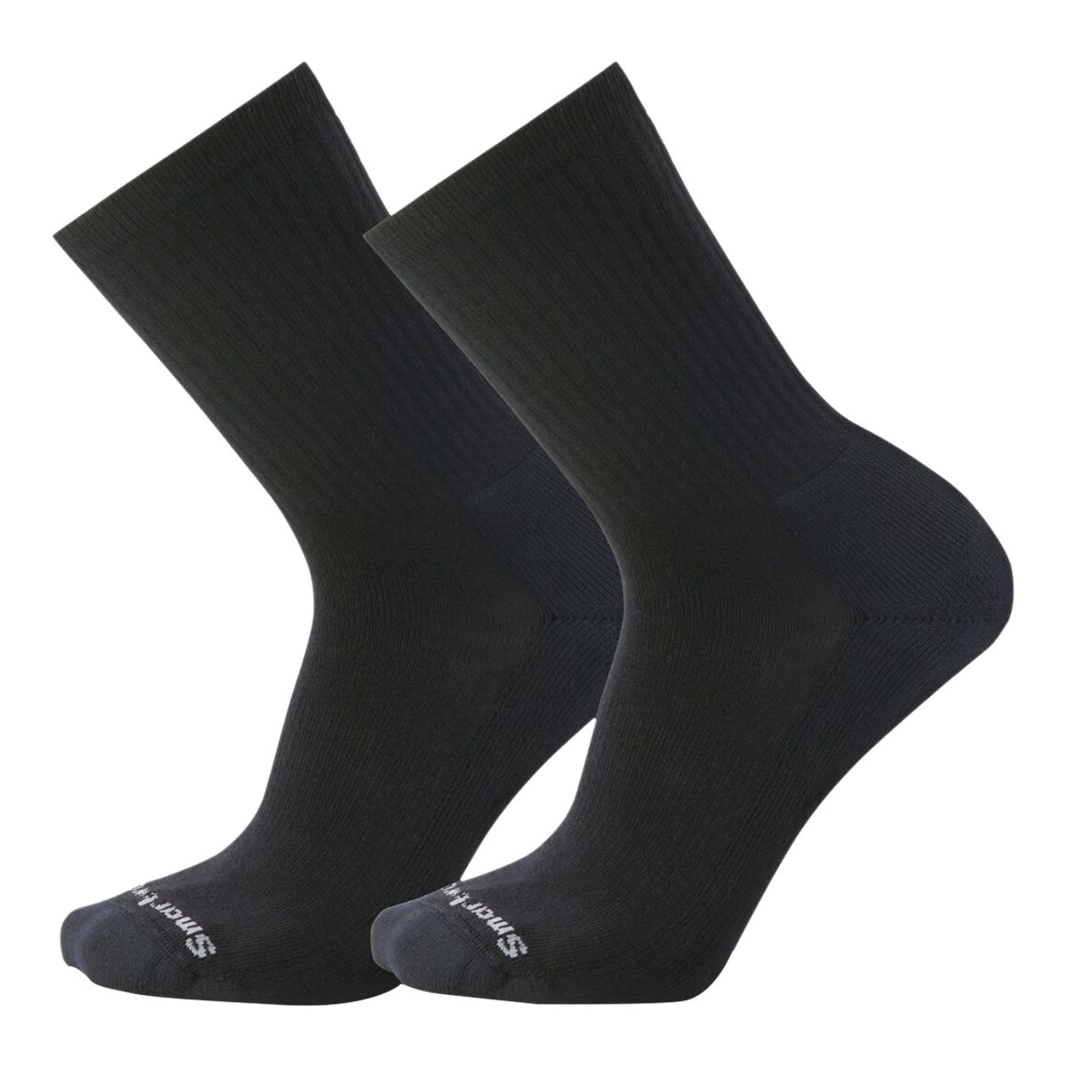 Smartwool Unisex Solid Rib Crew Socks - 2pk