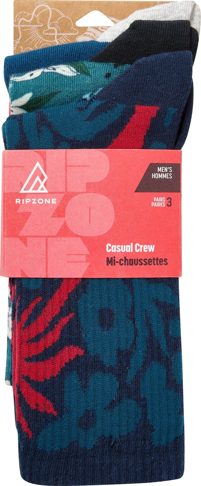 Ripzone Men's Tropical Vibes Crew Socks - 3 Pack