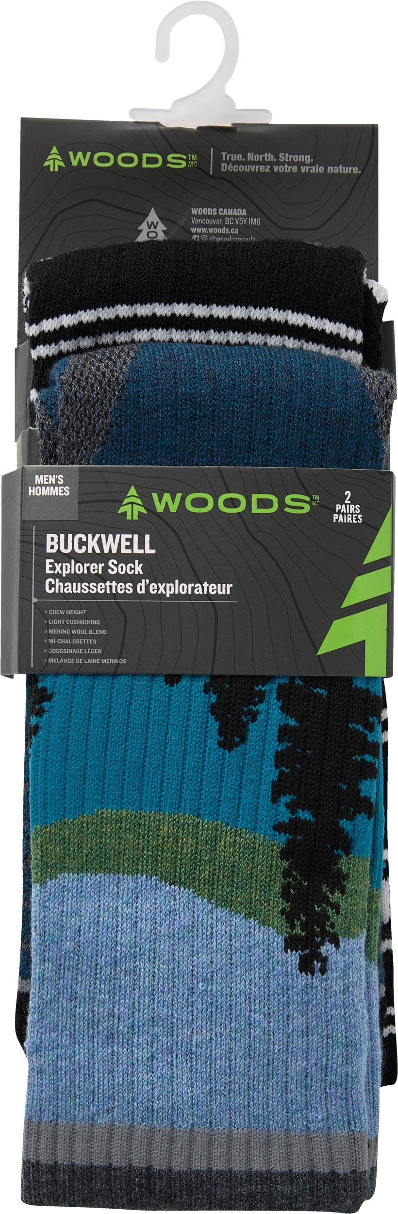 Woods Men's Buckwell Hiking Socks - 2 pk