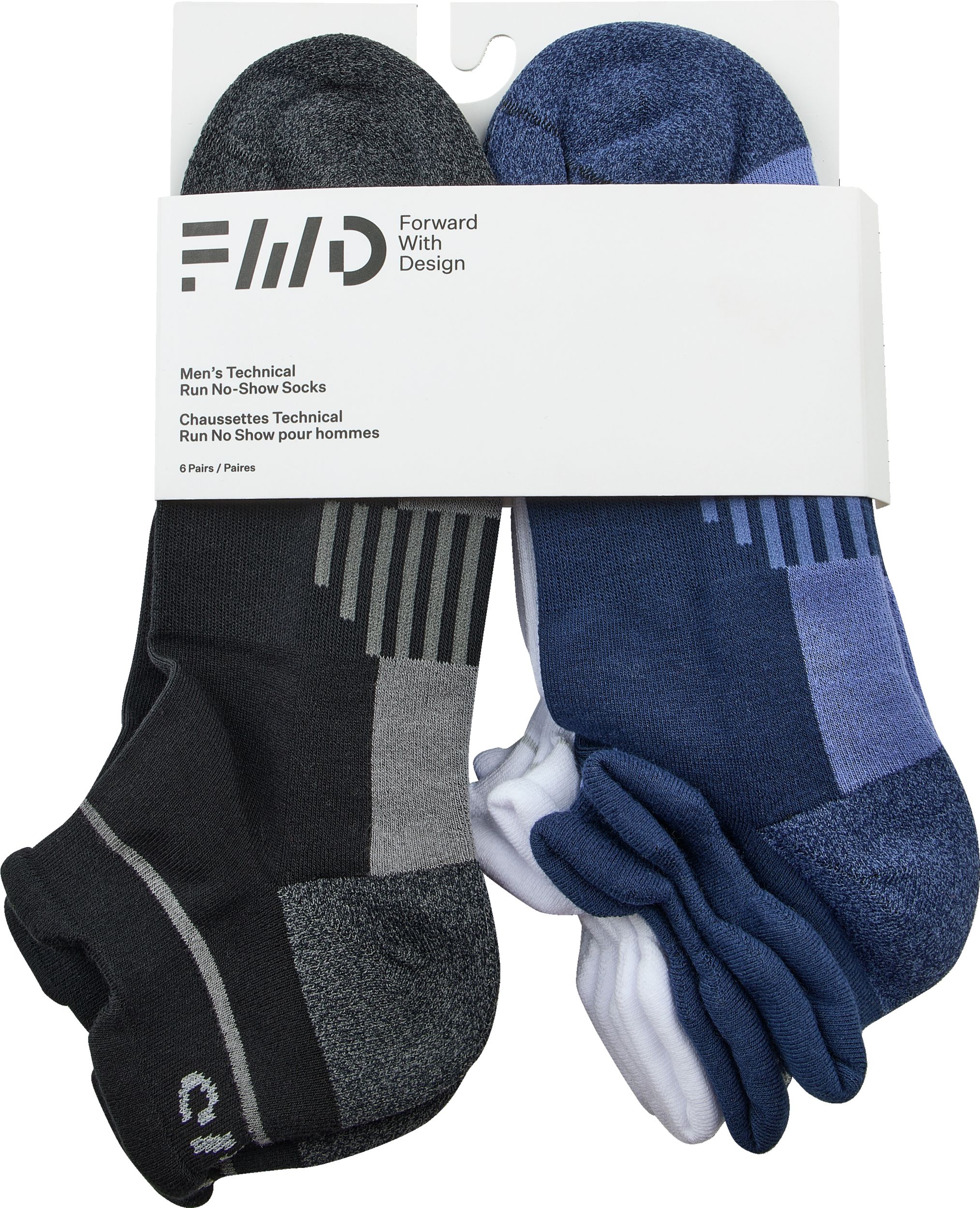 FWD Men's Run Tab No Show Socks - 6pk