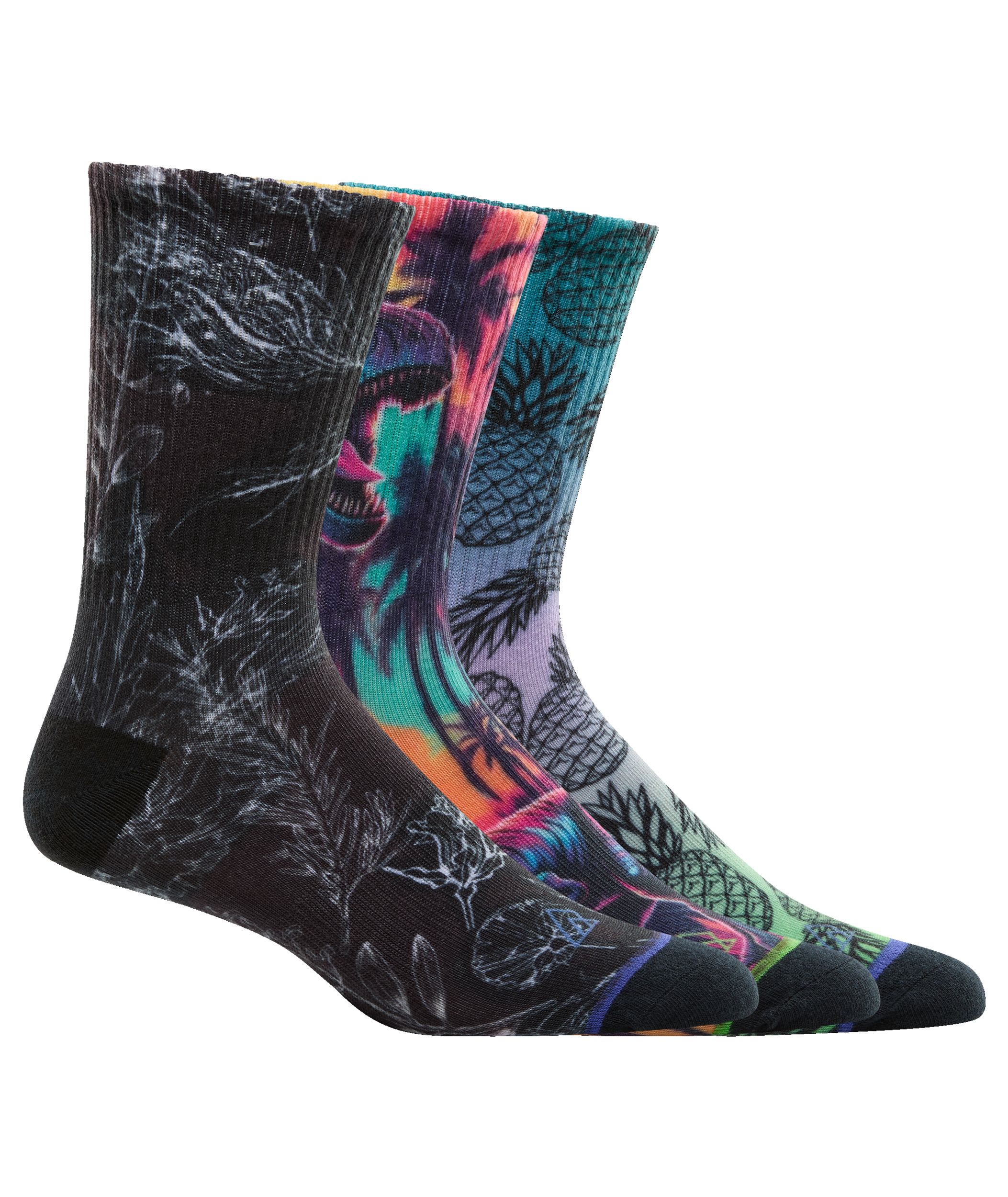 Ripzone Men's Tropical Dino Crew Socks - 3 Pack