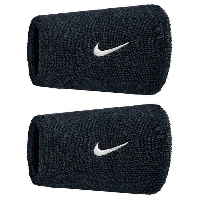 Nike Men's Swoosh Doublewide Wristbands - 2 Pack Front_Flat