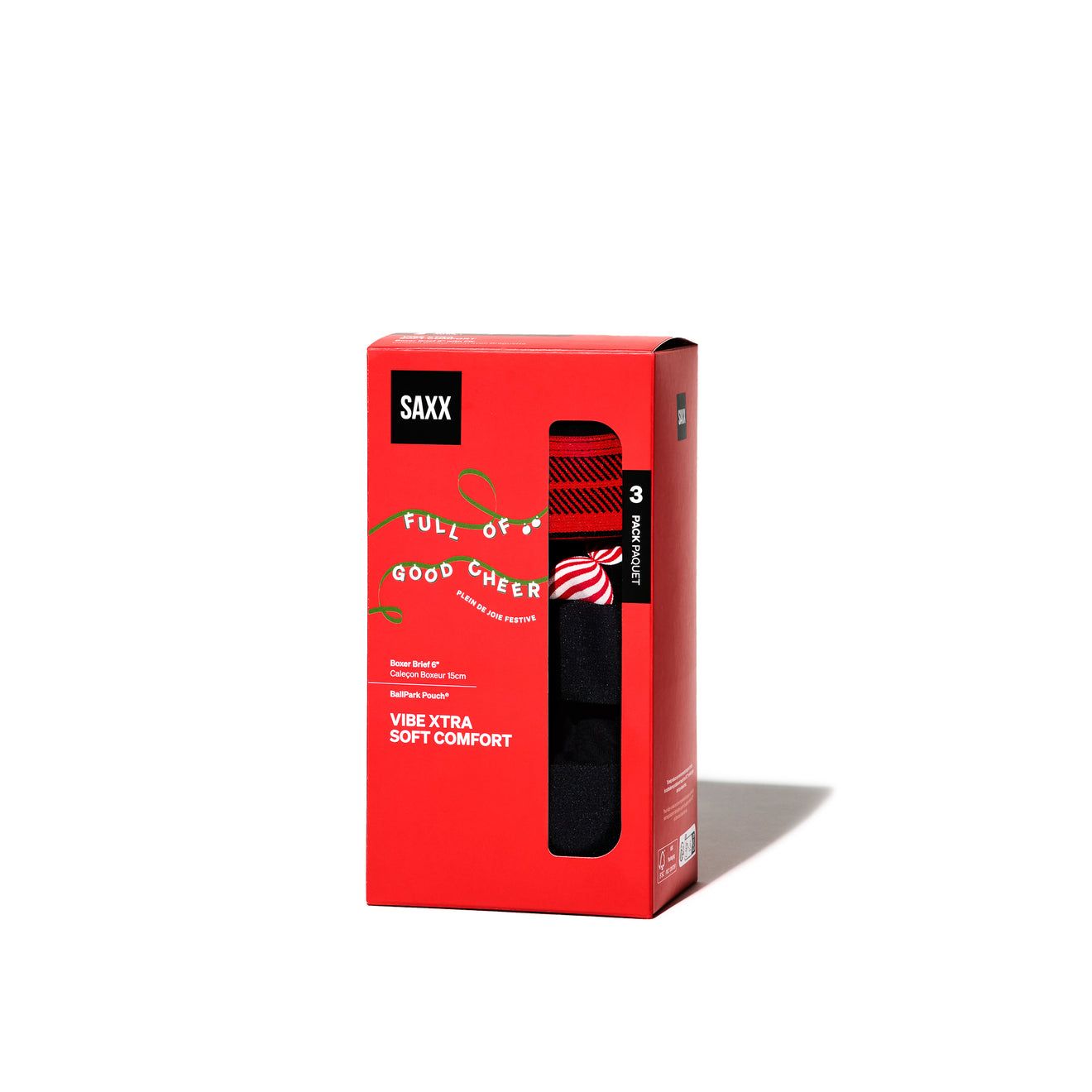 SAXX Men's Vibe Xtra Holiday Boxer Brief - 3 Pack