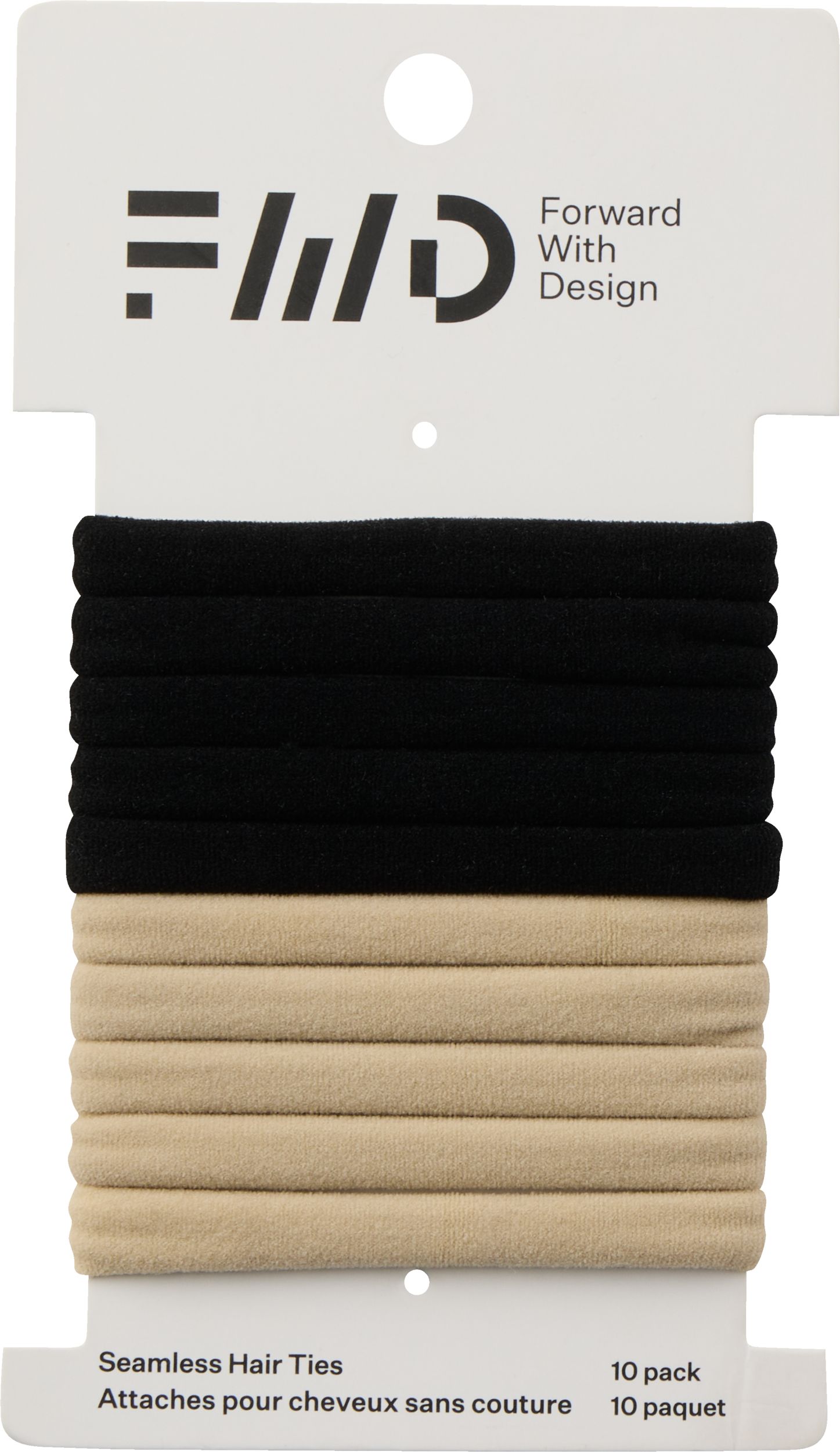 FWD Men's Seamless Hair Tie 10-Pack Front_Flat