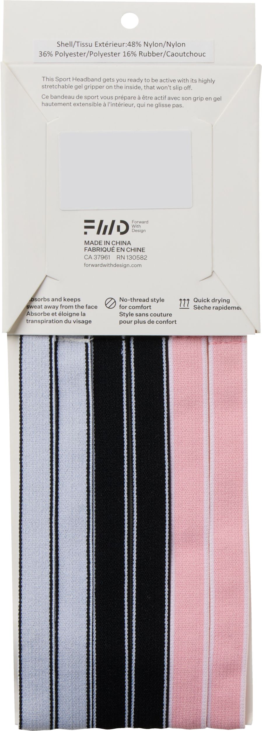 FWD Men's Sport Slim Headbands Back_Flat