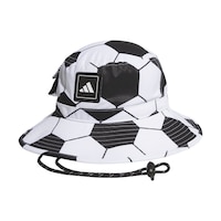 adidas Unisex Soccer Ball Boonie Hat with Adjustable Chin Strap Front_Angled_Left