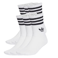 adidas Originals Unisex 3-stripes Crew Socks - 6 Pack Front_Angled_Left